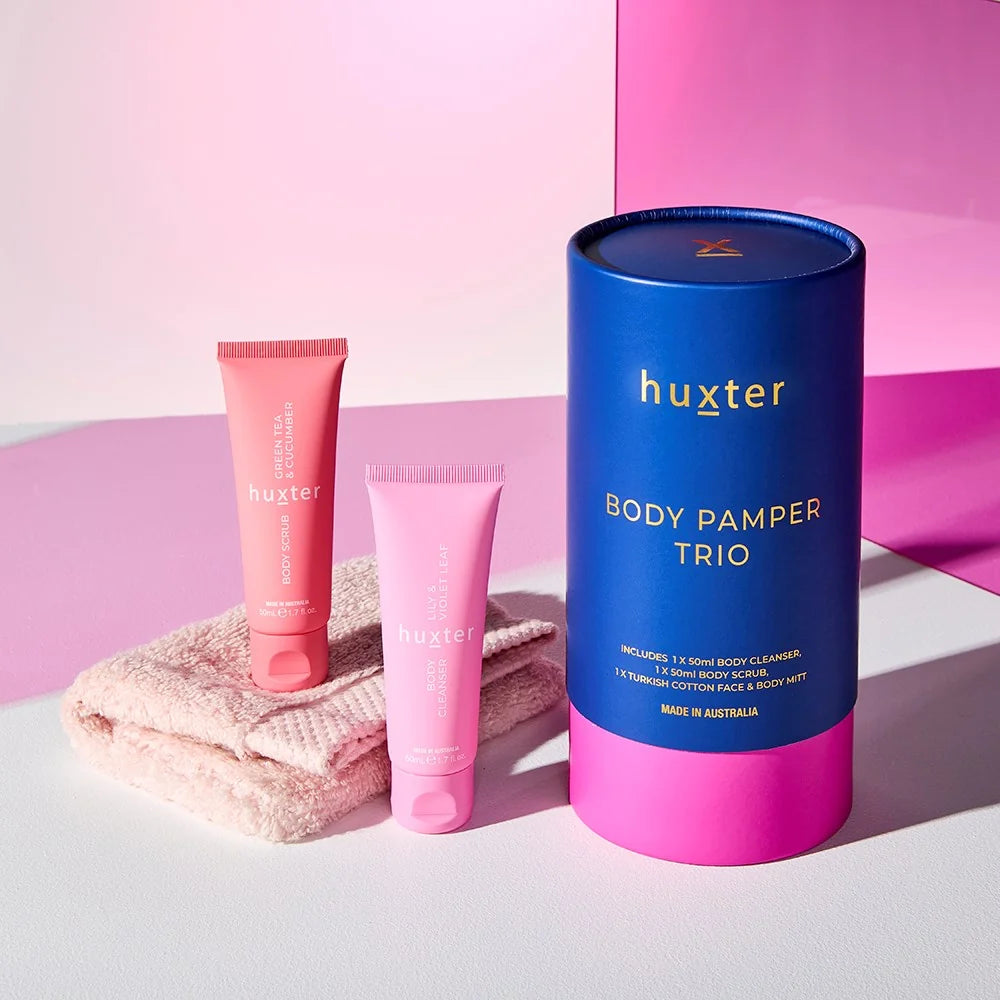 HUXTER Body Pamper Trio - Cobalt Blue with Fuchsia