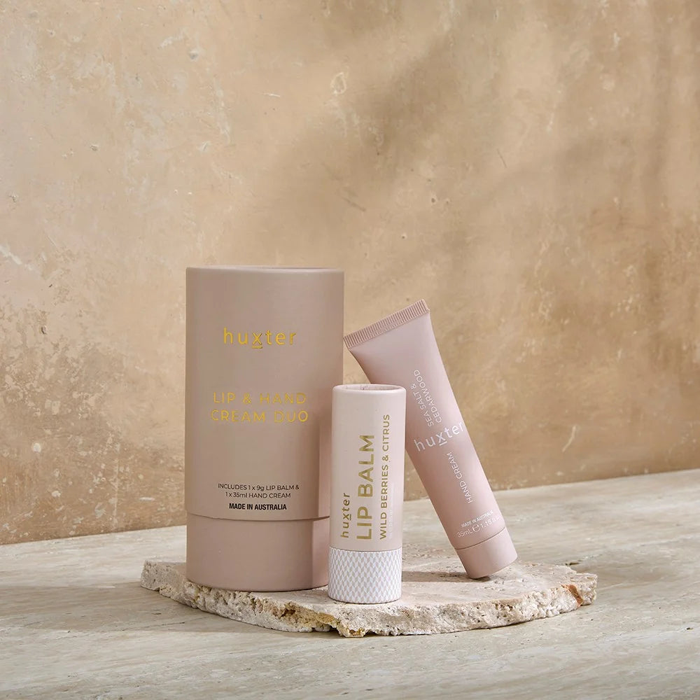 HUXTER Lip &amp; Hand Cream Duo - Sea Salt &amp; Cedarwood