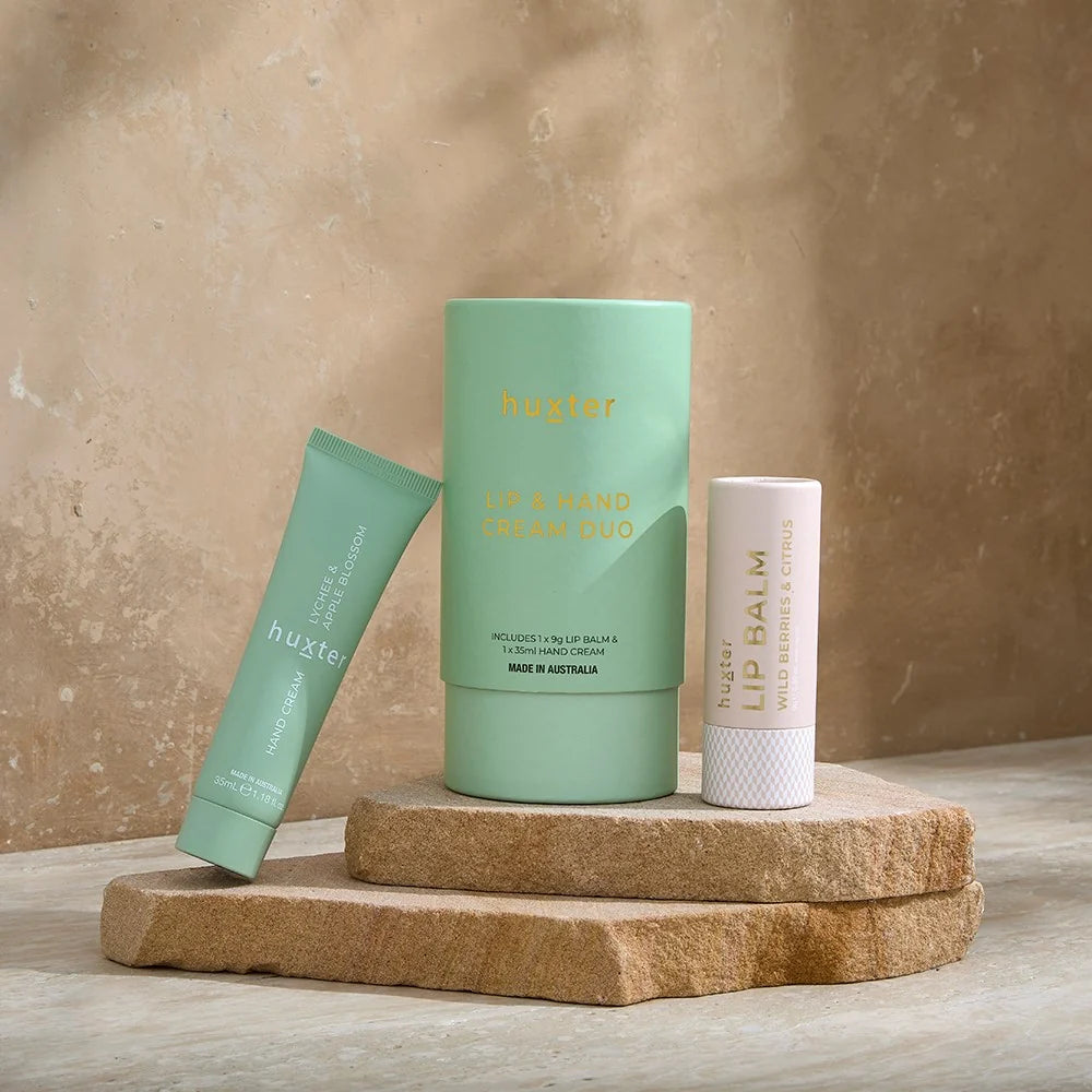 HUXTER Lip &amp; Hand Cream Duo - Lychee &amp; Apple Blossom