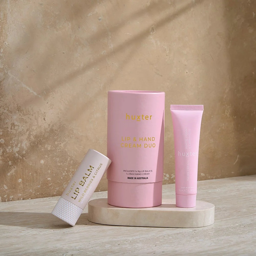 HUXTER Lip &amp; Hand Cream Duo - White Peony &amp; Cashmere