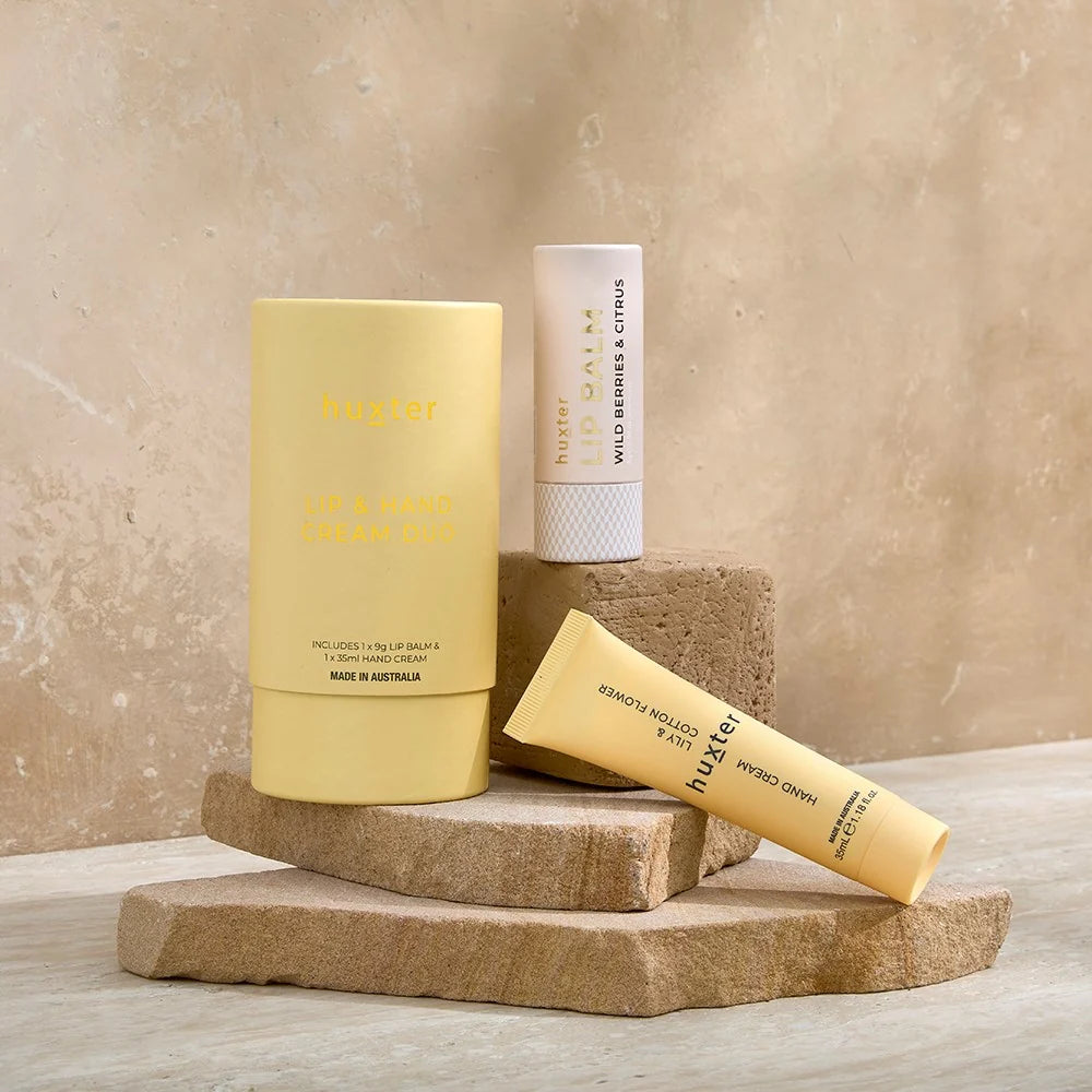 HUXTER Lip &amp; Hand Cream Duo - Lily &amp; Cotton Flower