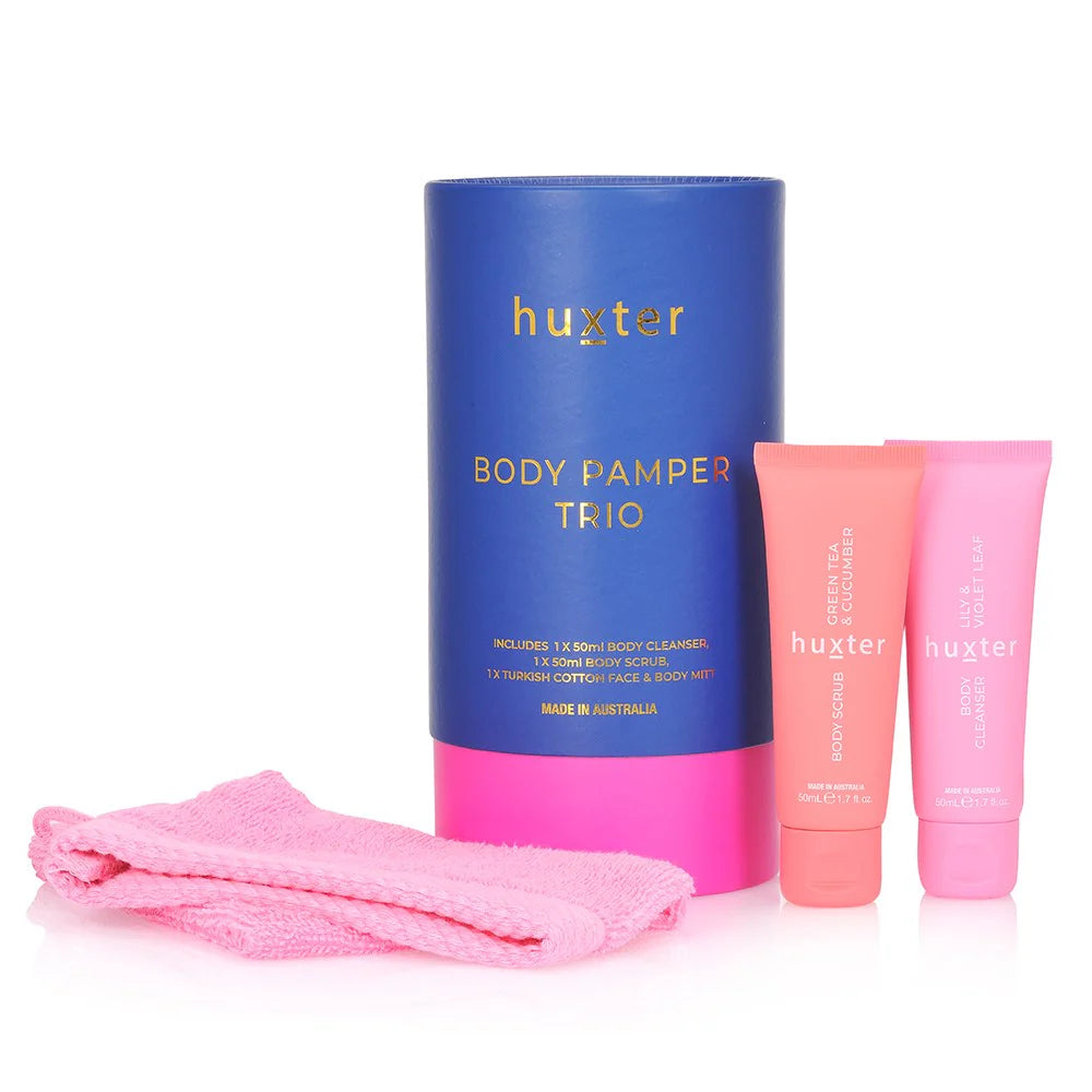 HUXTER Body Pamper Trio - Cobalt Blue with Fuchsia