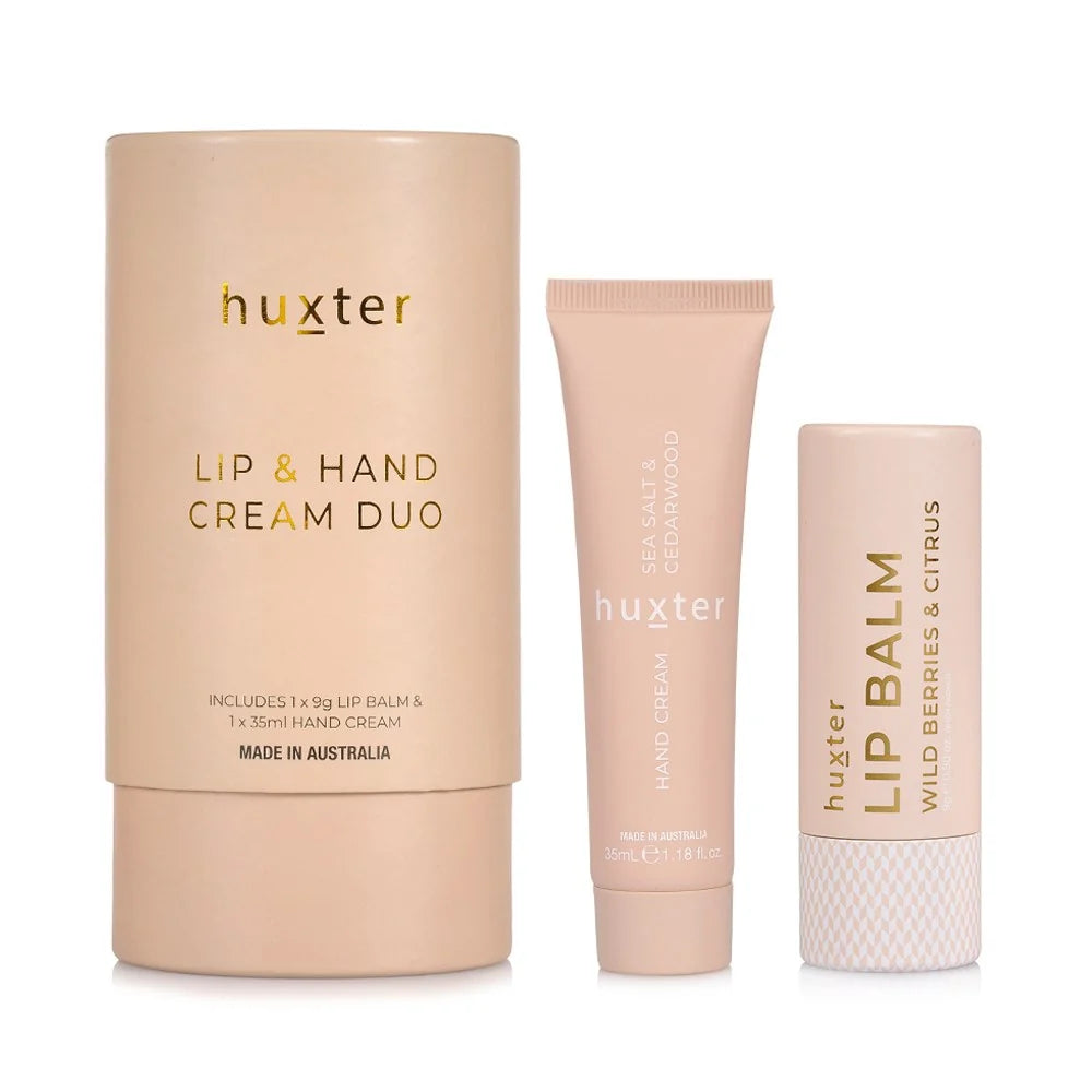HUXTER Lip &amp; Hand Cream Duo - Sea Salt &amp; Cedarwood